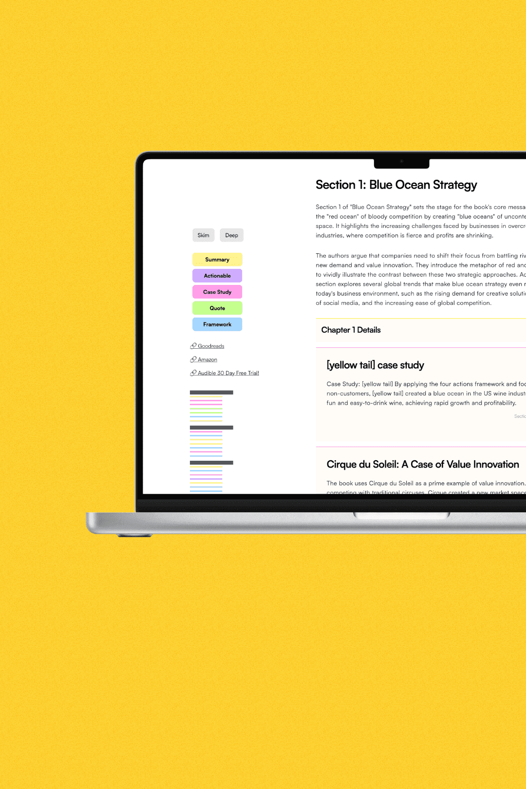 Laptop mockup of Summrize website